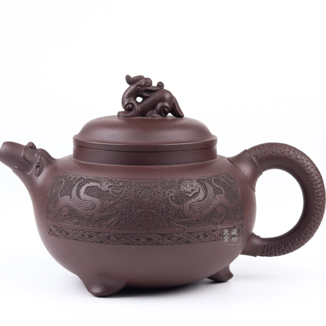 惠藏紫砂 程文兵紫砂壶 全手工【龙尊】 600cc 原矿紫泥