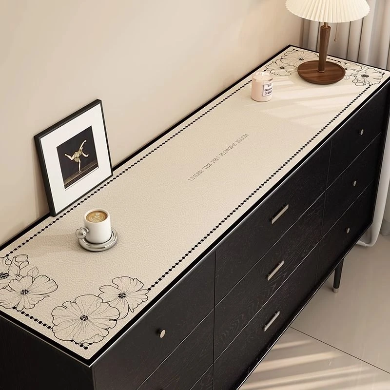 现代轻奢鞋柜台面垫子玄关餐边柜垫免洗桌布防水防油电视柜桌垫
