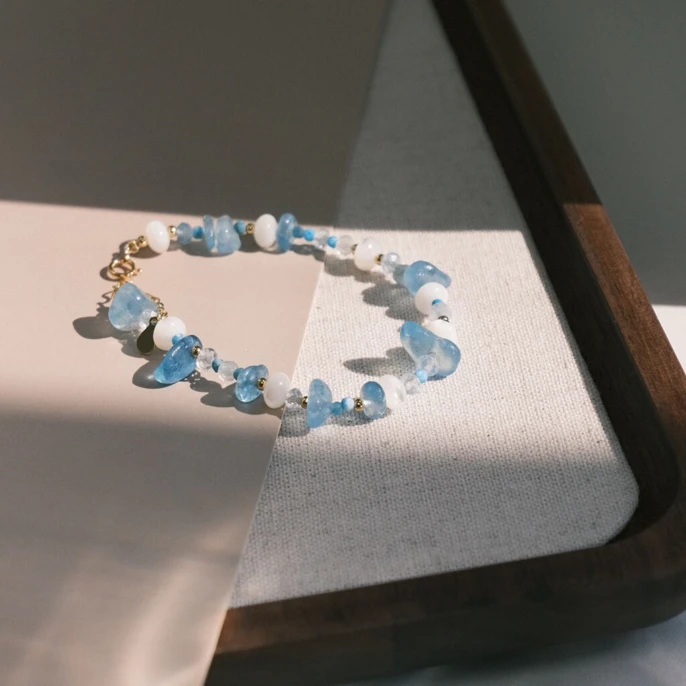 925银手链 【蓝色幻想】  多巴胺仙气甜美少女清新百搭小众设计原创