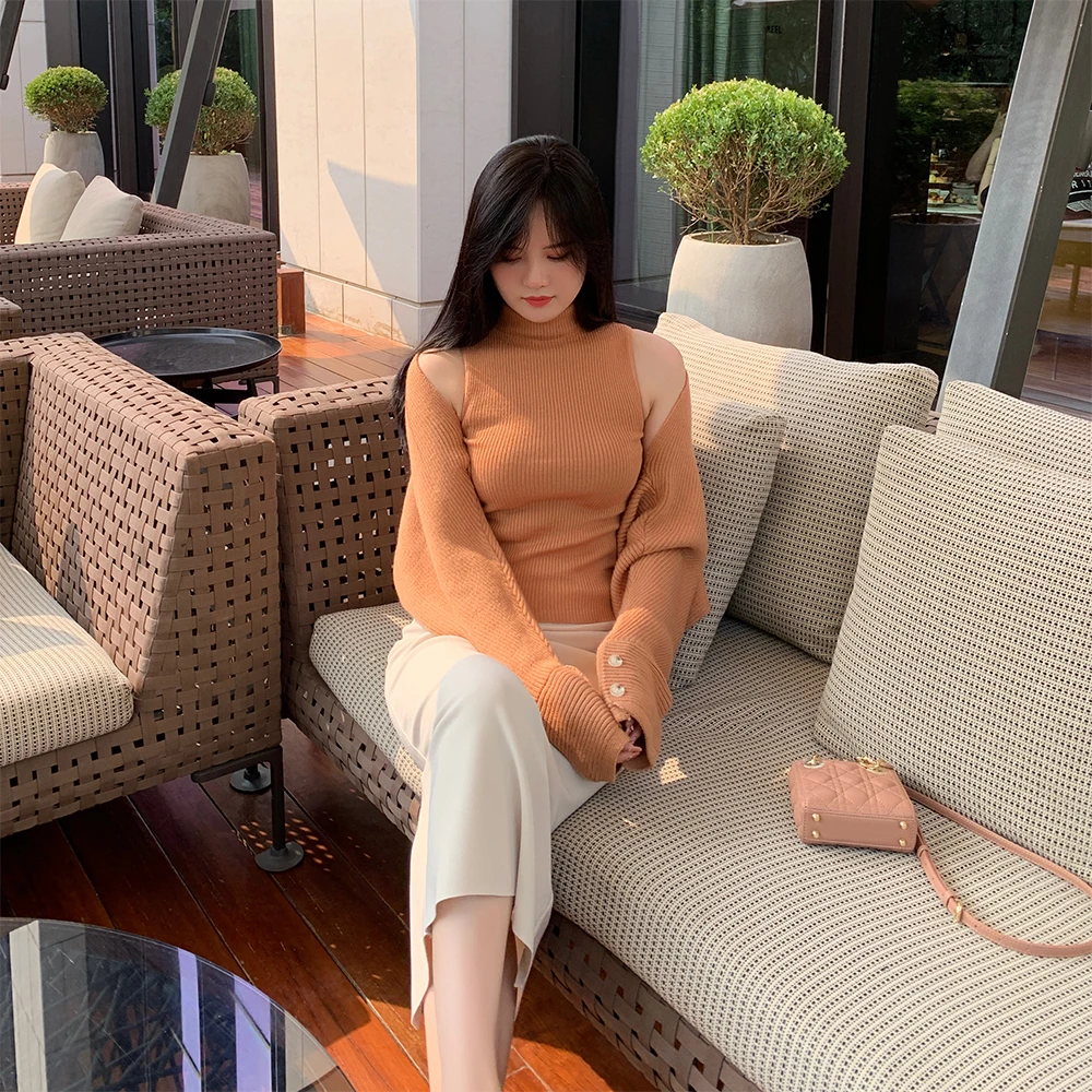 司凰轻奢 小太妃套装 秋日氛围感秋冬款高领背心开衫针织