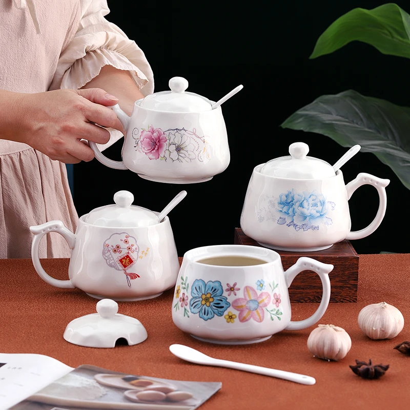 [直播】带手柄500m陶瓷家用调味罐大号耐高温防烫厨房辣椒油罐