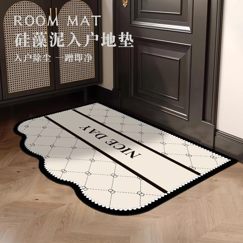 硅藻泥入户门地垫小香风门垫室内外蹭土除尘脚垫家用玄关进门地毯