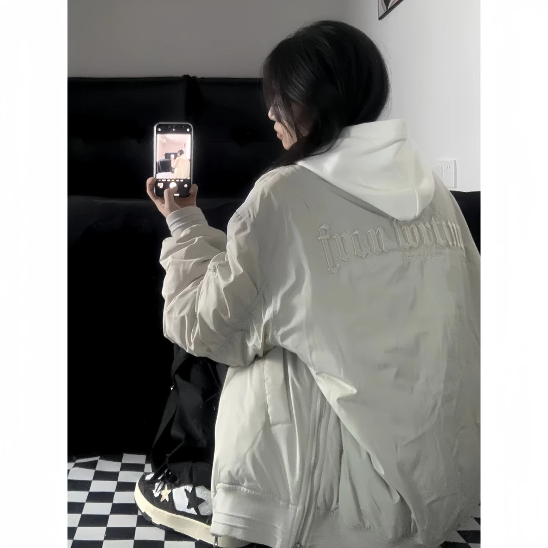 美式街头字母刺绣飞行员夹克男女 早秋宽松休闲潮牌情侣外套