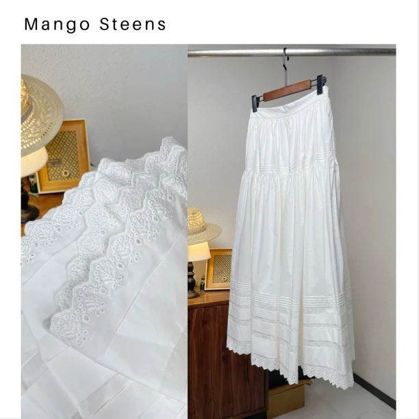 清货孤品/伊莎贝尔/蕾丝花边拼接A字半裙J3397