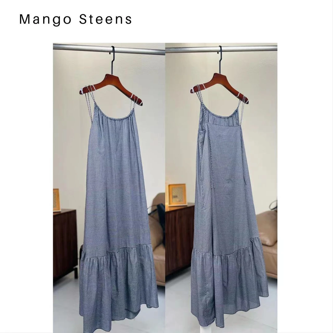 MANGO steen‘s丨夏天的风/小格子吊带连衣裙I3498