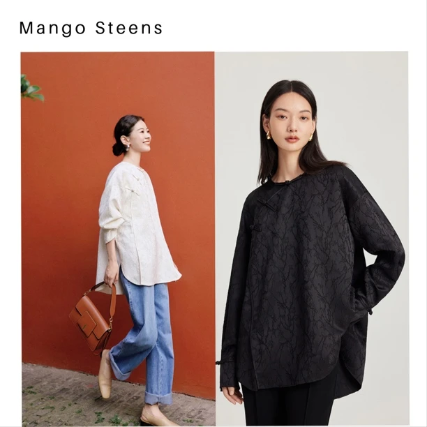 清货孤品/新中式肌理感枯枝提花斜门襟上衣M2488