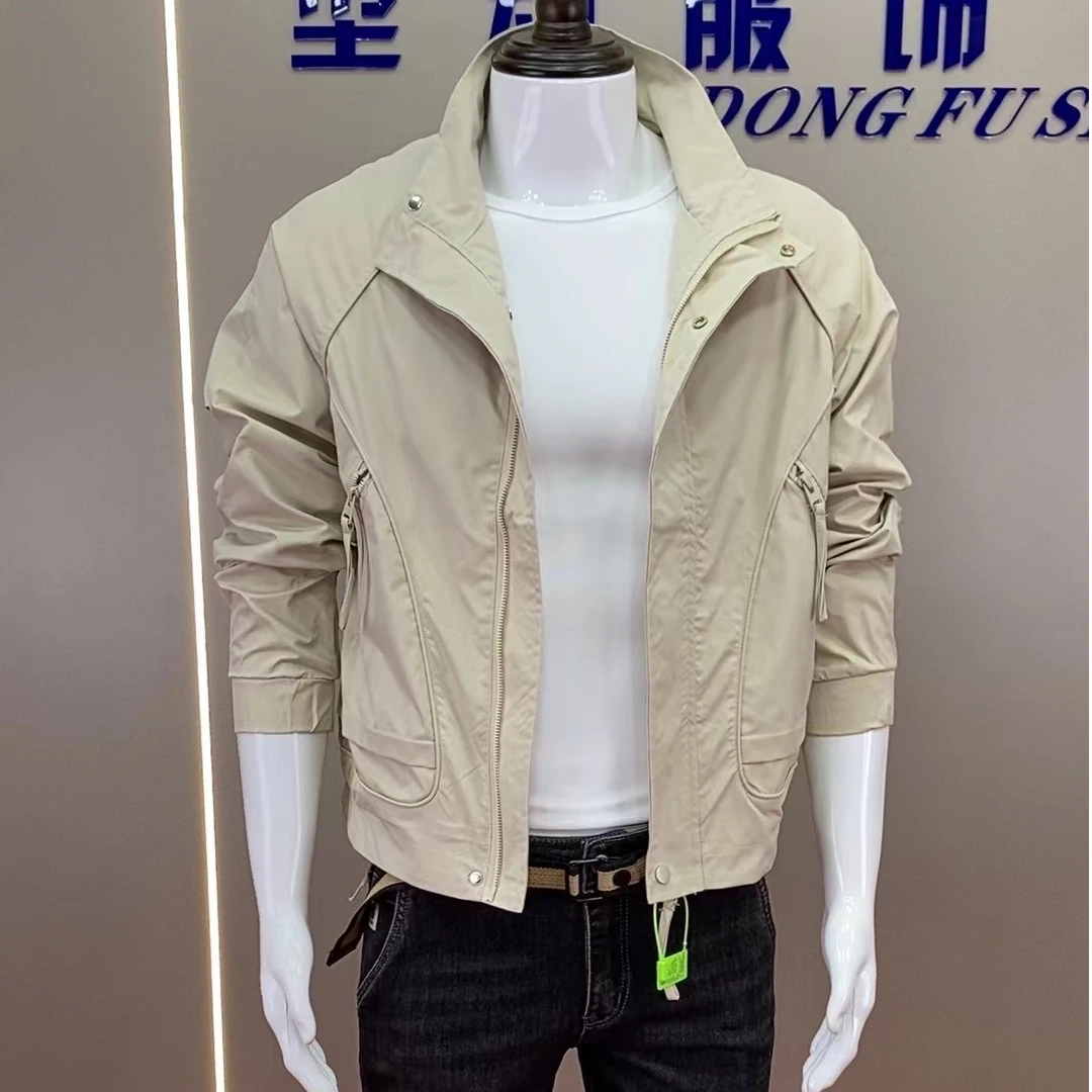休闲男外套男士春秋帅气夹克时尚百搭潮流立领男款韩版春秋季修身