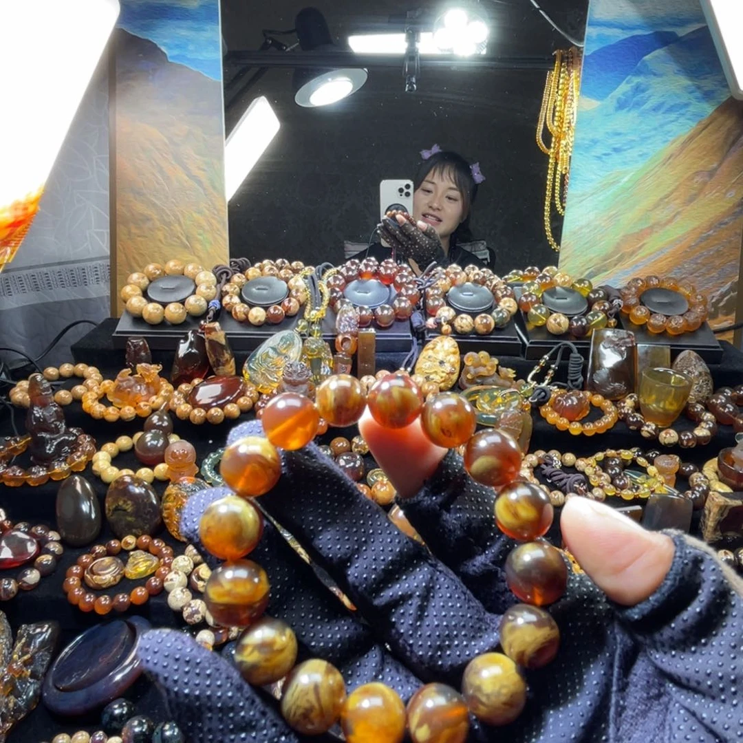 琥珀手链未镶嵌蜜蜡溶洞13