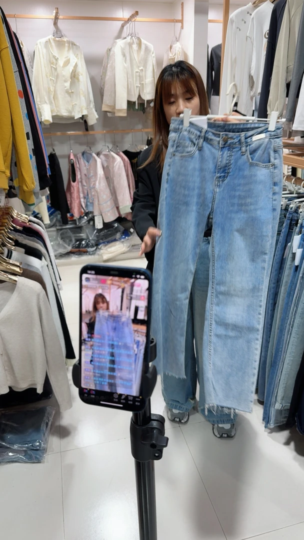 女装牛仔裤裤子蓝弹力