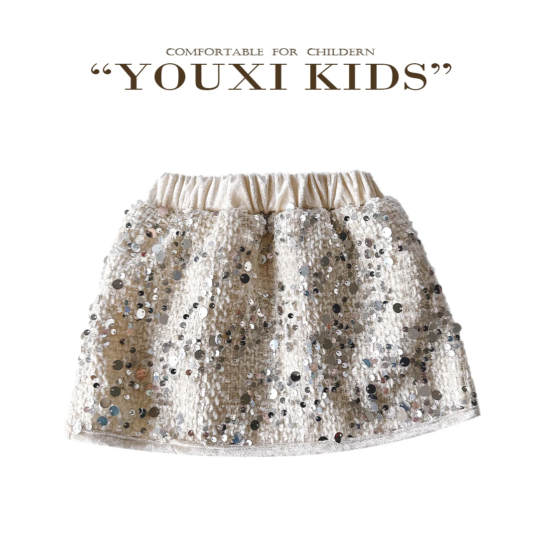 现飞飞家·小千金24新款亮片裙秋小香风洋气甜美气质套装 FF2367