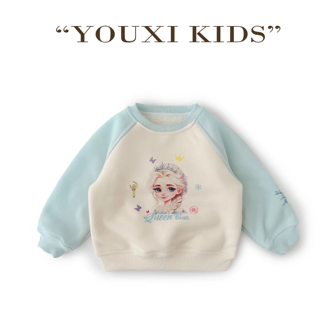 现超萌好物飞飞家·公主系列新款插肩袖卡通加绒套头厚卫衣 FF2460