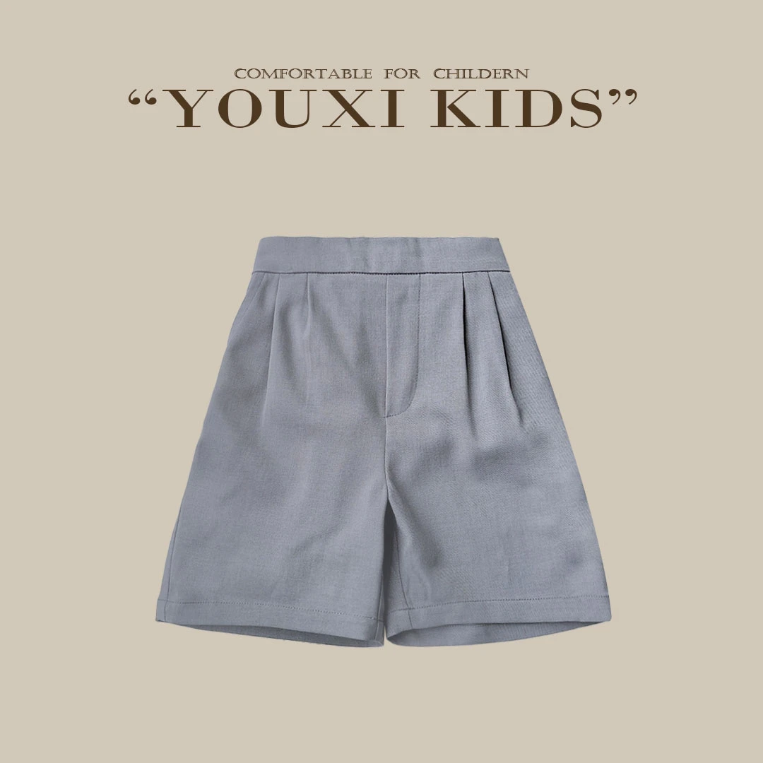 现【自成焦点】亲子西装裤高腰休闲阔腿垂感时尚宽松紧五分裤FF2042