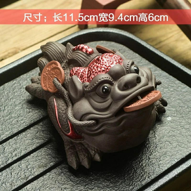 茶宠摆件高档招财金蟾鸿运当头紫砂茶虫茶盘茶玩茶台蟾蜍礼盒礼品