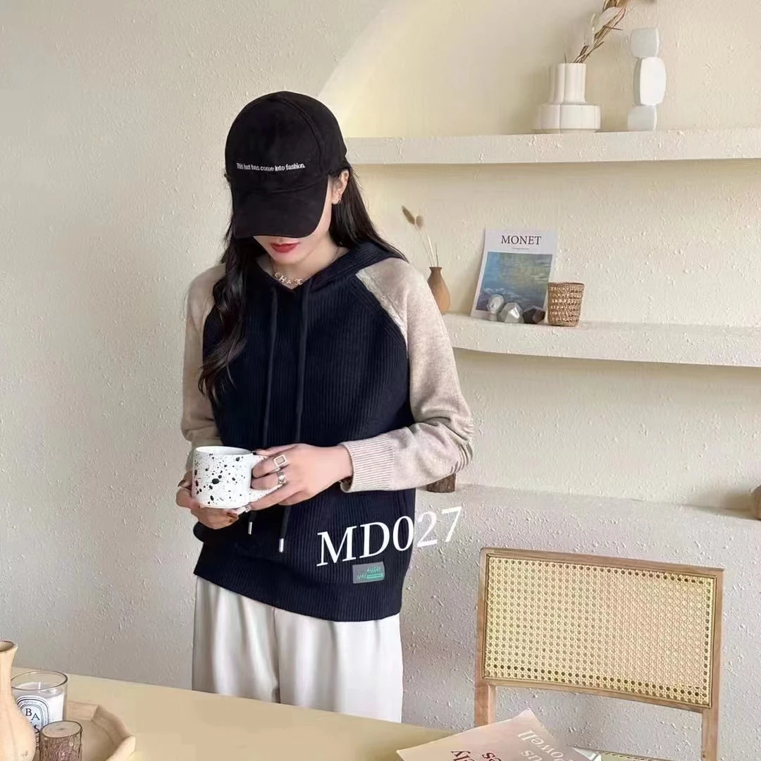 999秋冬加厚连帽宽松显瘦针织毛衣【衣长56】