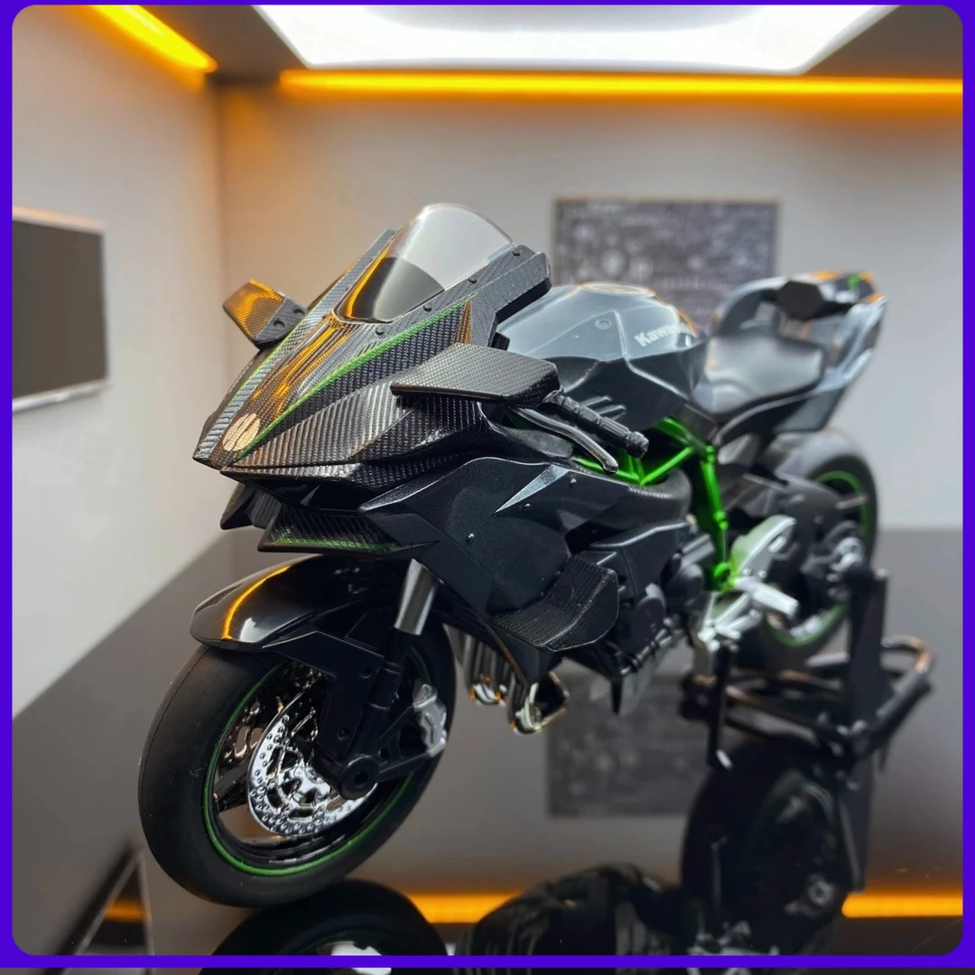 川崎h2r摩托车模型合金仿真机车模型手办摆件送男生礼物玩具摆件