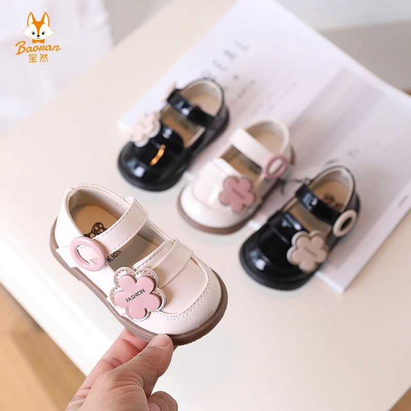 宝然皮鞋软底春秋女童公主鞋女童软底小皮鞋婴儿学步鞋小童鞋1902