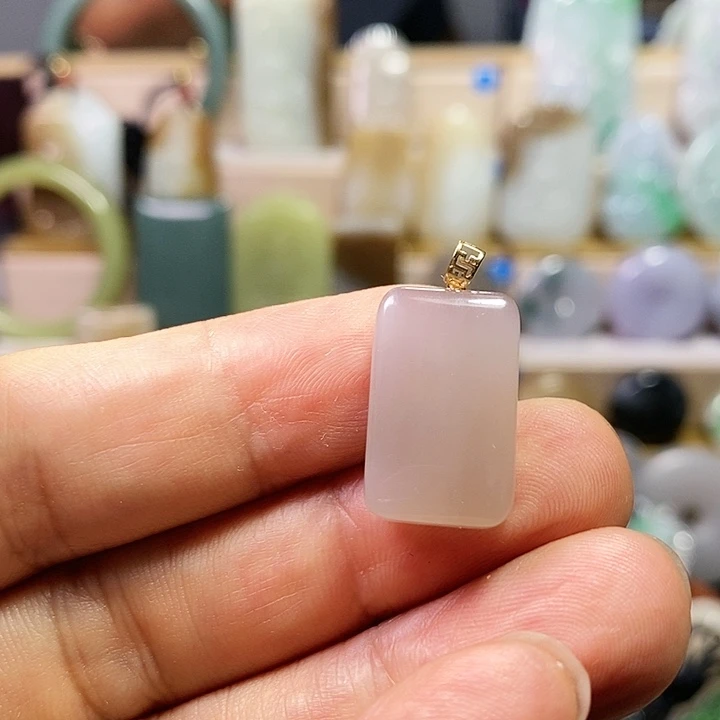 和田玉颈饰18K金镶嵌