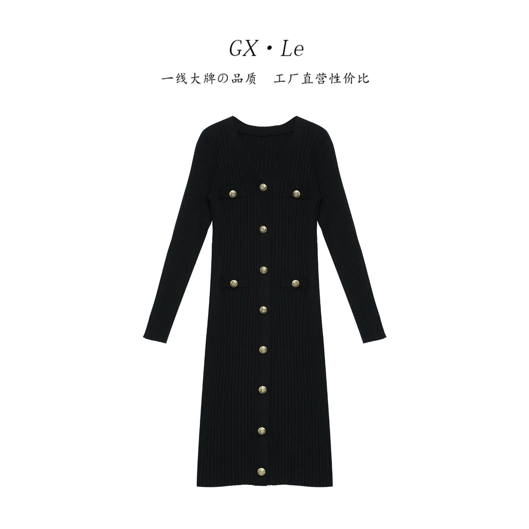 女装直播间 轻奢小香风针织裙子中长款设计师连衣裙 231020