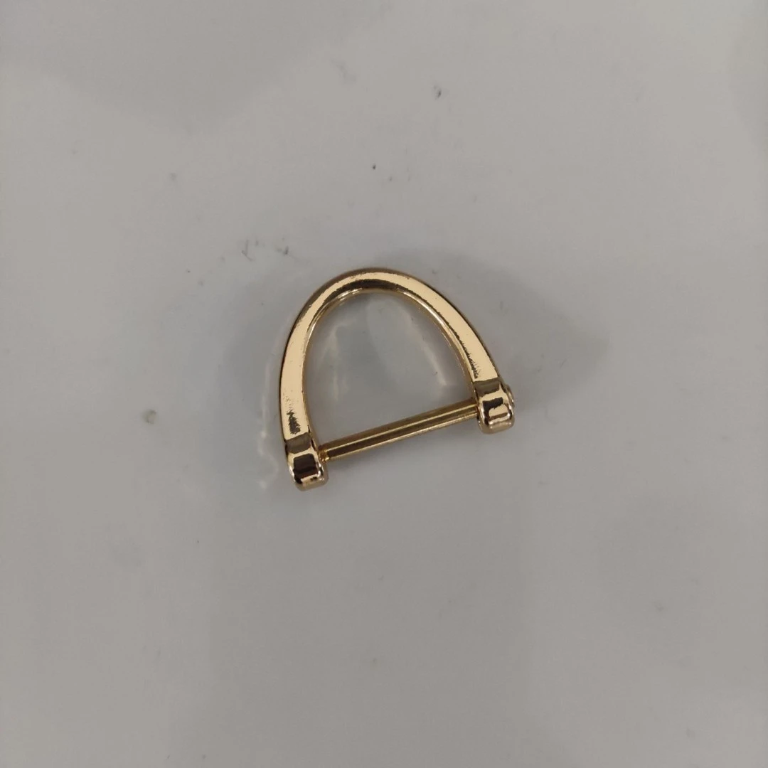 防丢汽车钥匙马蹄扣挂件弹簧圈环D扣D型锌合金金属登山扣链金银色