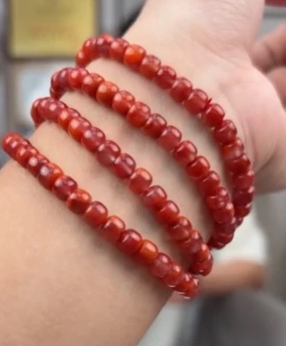 【送福珠宝】南红玛瑙多圈未镶嵌@T06671@6MM