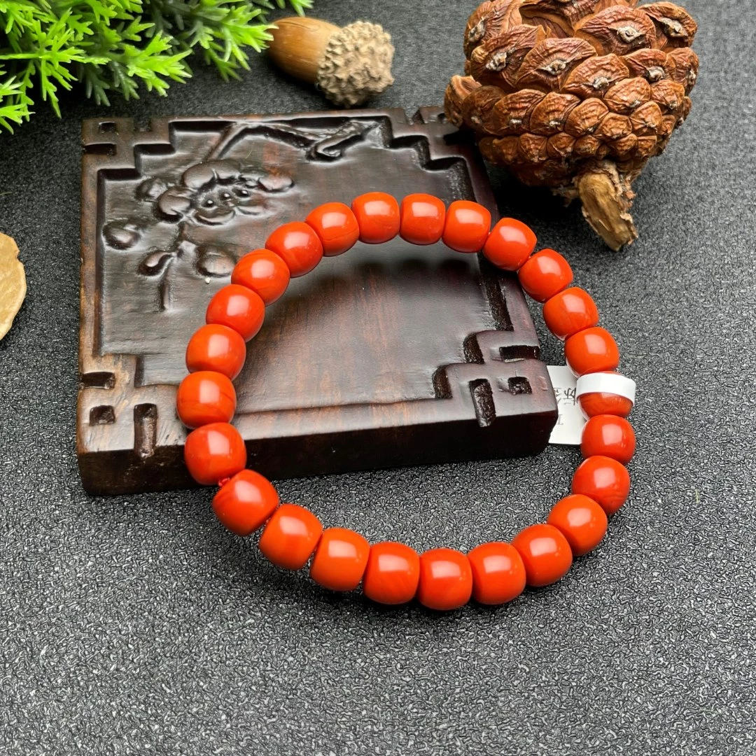 【送福珠宝】保山南红老矿料高货直切单圈8MM@T03746@