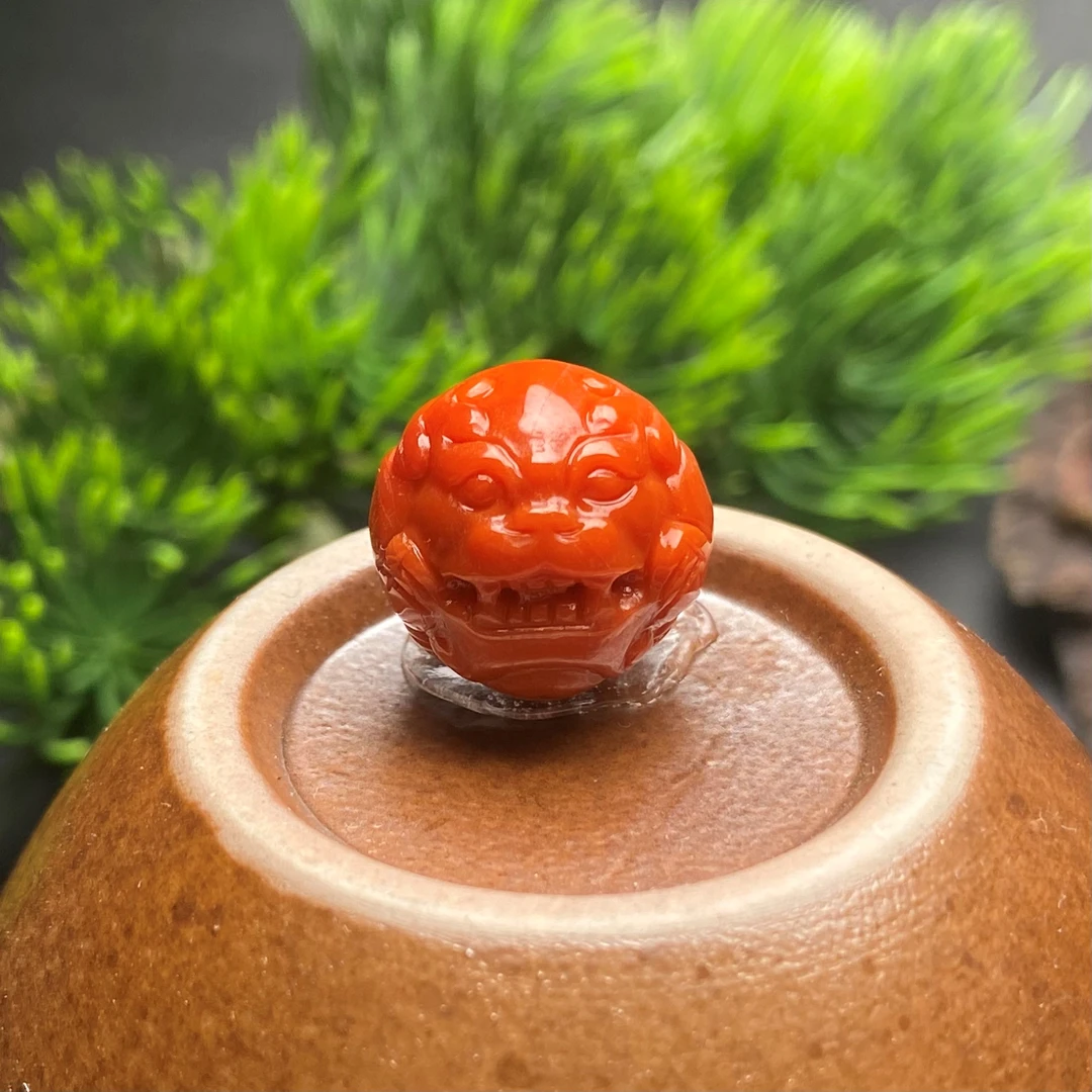 【送福珠宝】保山南红阿东寨老矿料高货貔貅单珠14-15mm@t05283@