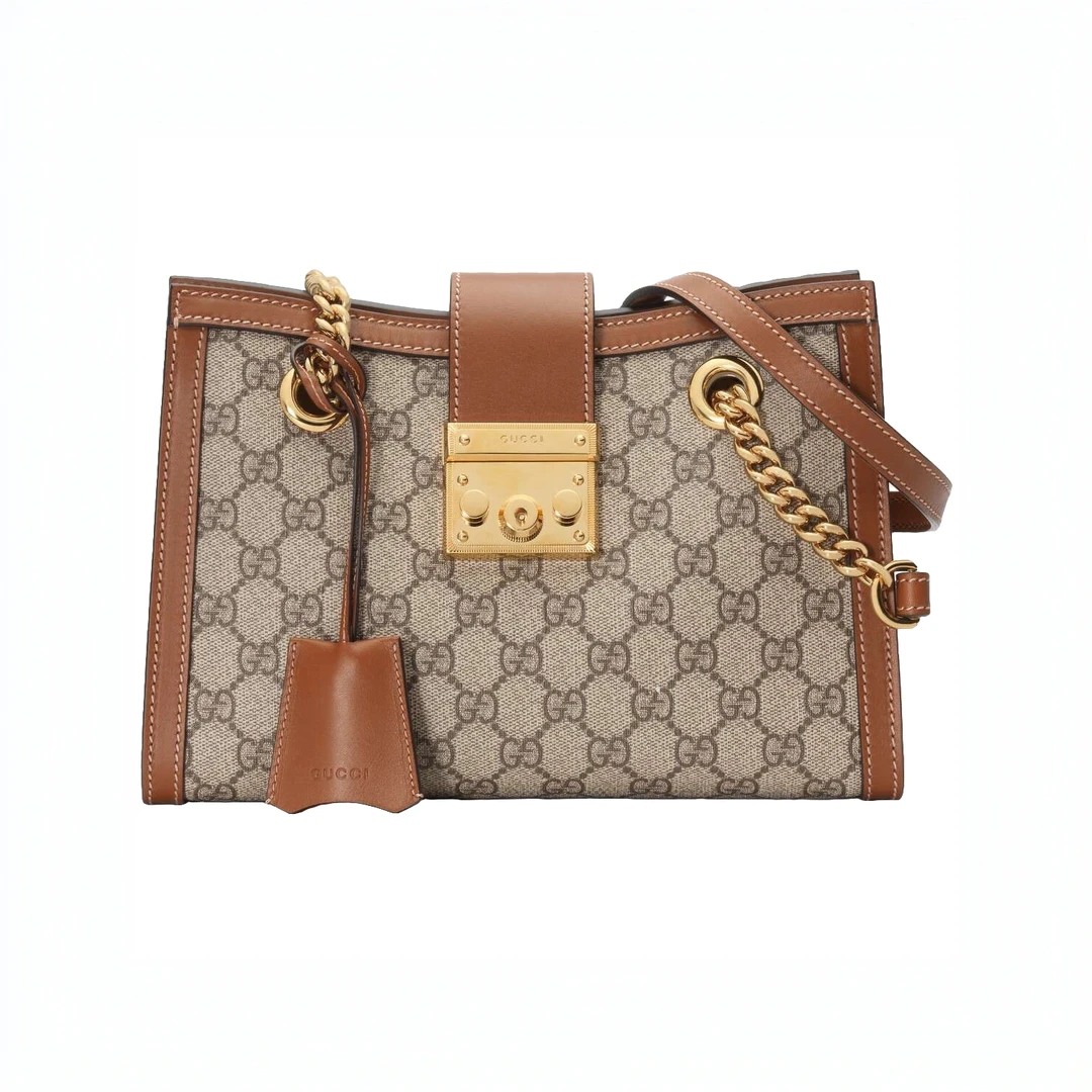99新 GUCCI/古驰 padlock棕色老花/单肩包/女士包（F店）