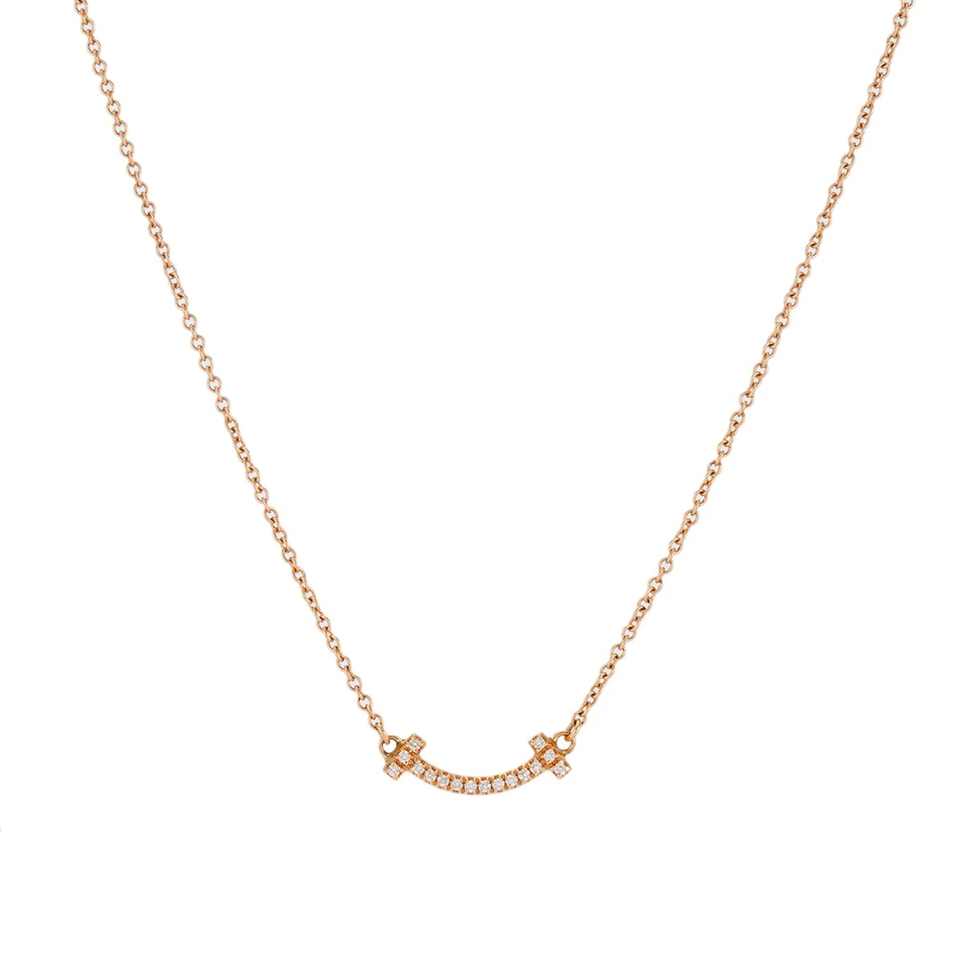 99新 Tiffany & Co./蒂芙尼 Smile玫瑰金 项链62617772/JLP012925