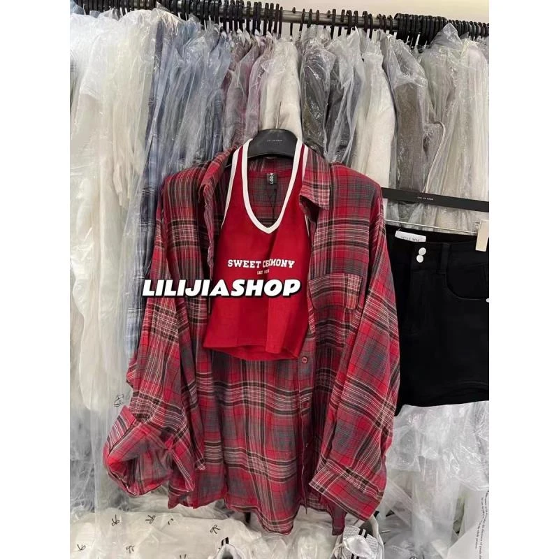 蒋姐家 格子防嗮衬衣