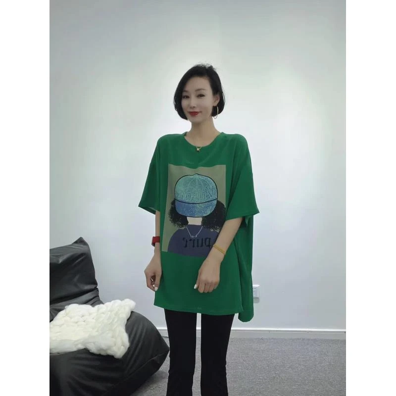 蒋姐家 欧货大版天丝帽衫T 米