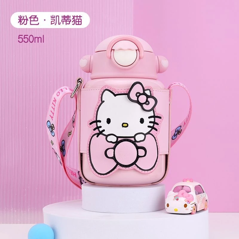hellokitty高颜值保温杯吸管316吸管杯大容量可爱双层不锈钢水杯