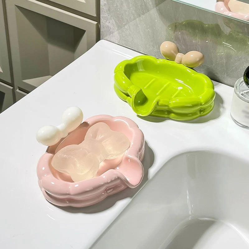 轻奢沥水肥皂盒碟家用免打孔卫生间可爱创意香皂盒置物架浴室收纳