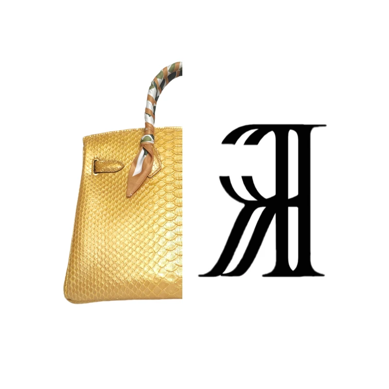 【2024时尚女包】蛇皮定制款金色气质百搭手提女包D151