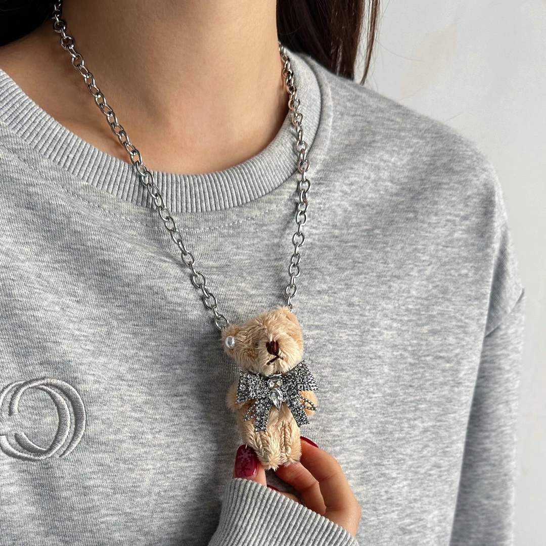 合金项链 X4995-1时尚精致潮流百搭个性高级感可爱小熊项链少女风