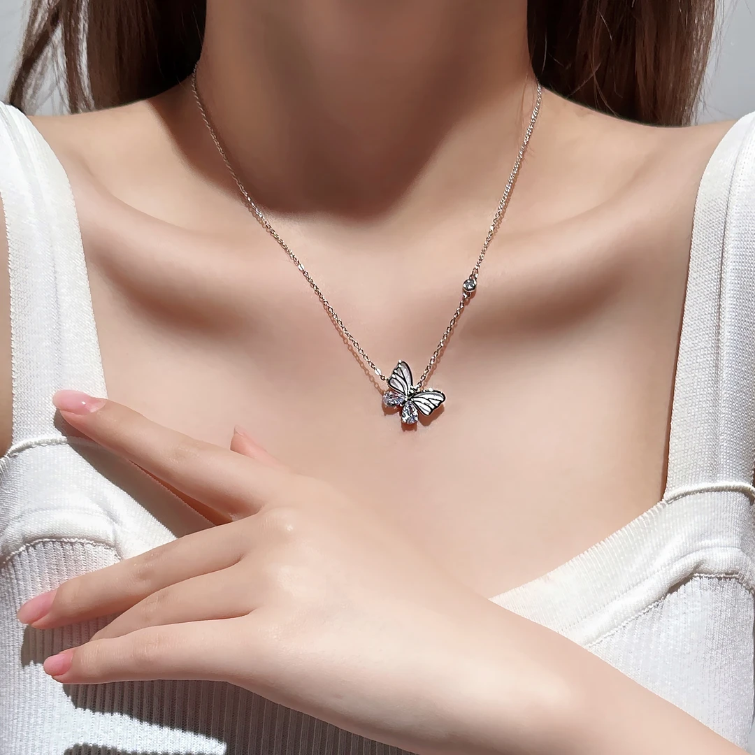 合金项链 X4118-1时尚气质轻奢百搭小众简约蝴蝶项链个性精致潮流