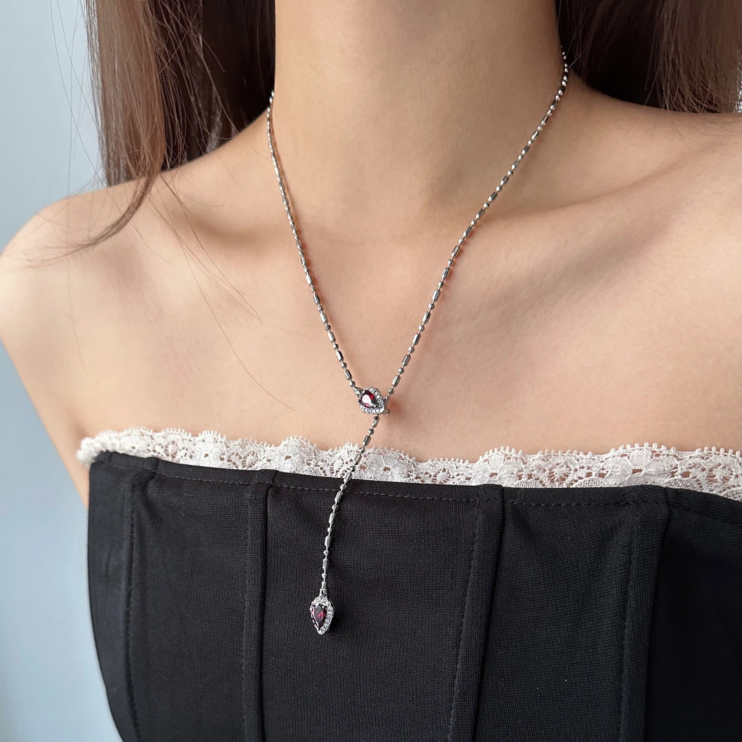 合金合成锆石项链 X5111-1简约精致时尚个性轻奢蛇头项链气质小众