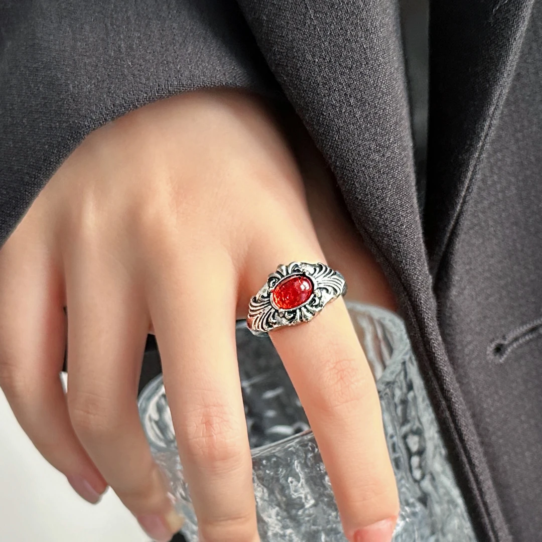 合金戒指 J0285-1复古做旧轻奢时尚潮流精致百搭个性小众饰品戒指