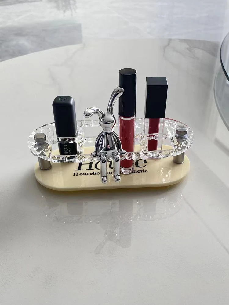 口红收纳盒多格ins风唇釉置物架网红款奶油桌面口红盒子整理架子