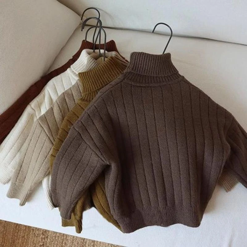 一体绒童装男女童毛衣冬款儿童加绒加厚内搭打底衫中大童针织衫