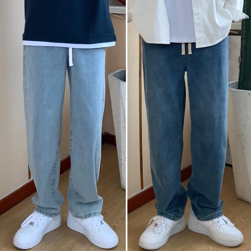 173的皮蛋 夏季薄款百搭牛仔裤休闲直筒情侣韩版牛仔长裤【693】