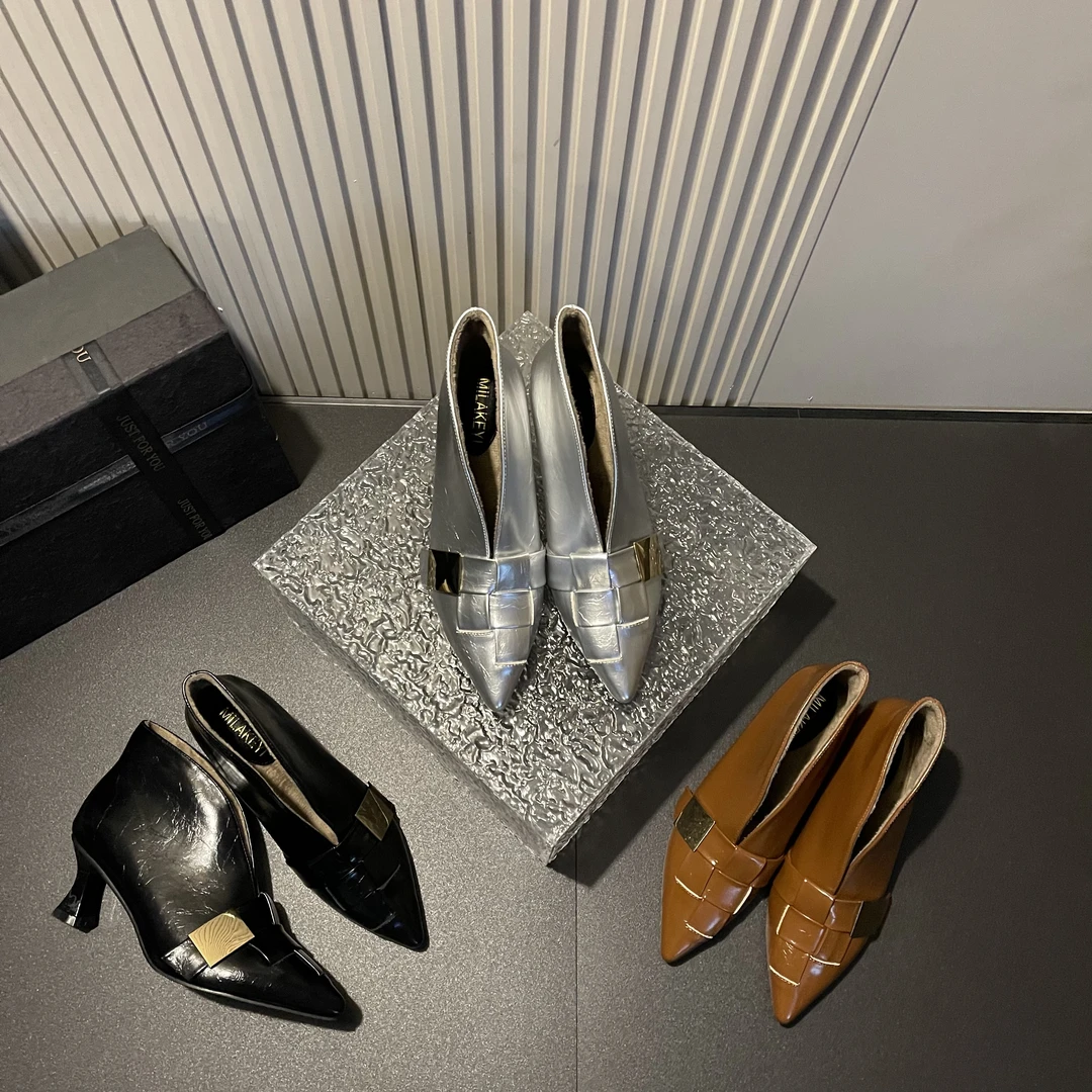 【现现】春秋新款爆款浅口高跟鞋气质时尚百搭性感细跟小猫跟法式鞋