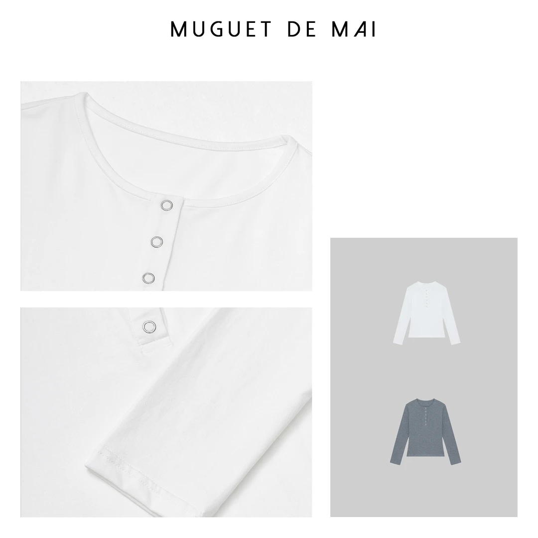 【MGDM】亨利领微弹长袖打底衫 DDJ24207