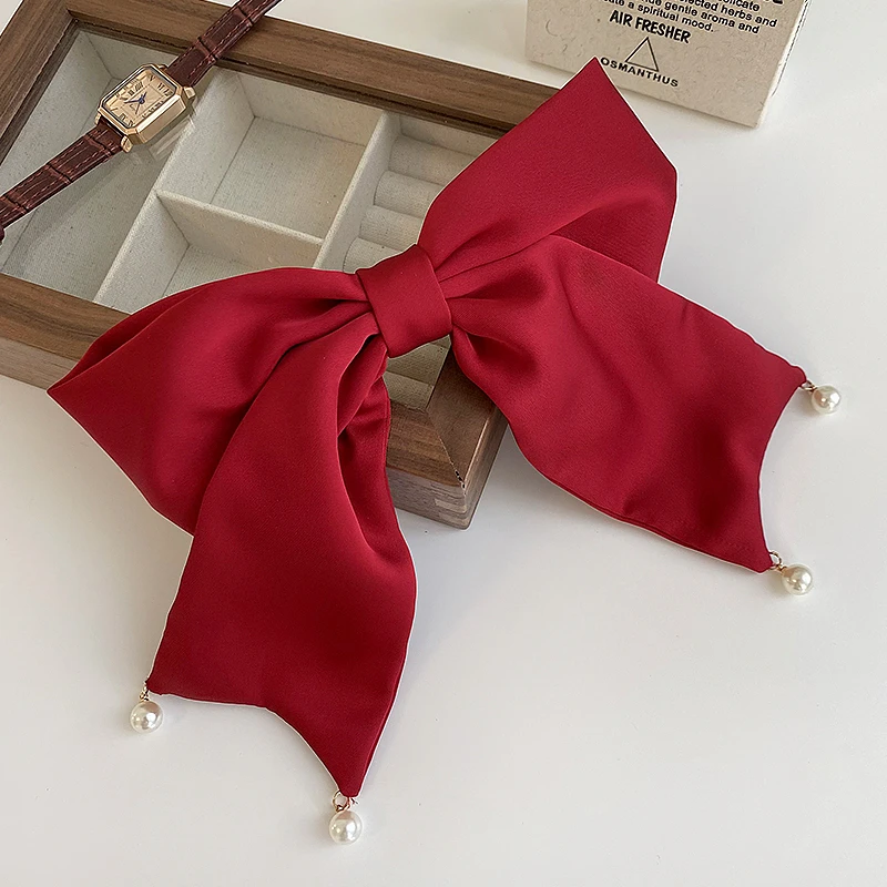 A128新款蝴蝶结弹簧夹在逃公主头头饰发夹女后脑勺一字夹大发卡