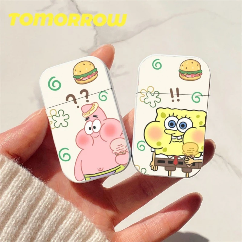 海绵宝宝打火机粉色火焰卡通创意打火机金属生日礼品防风打火机