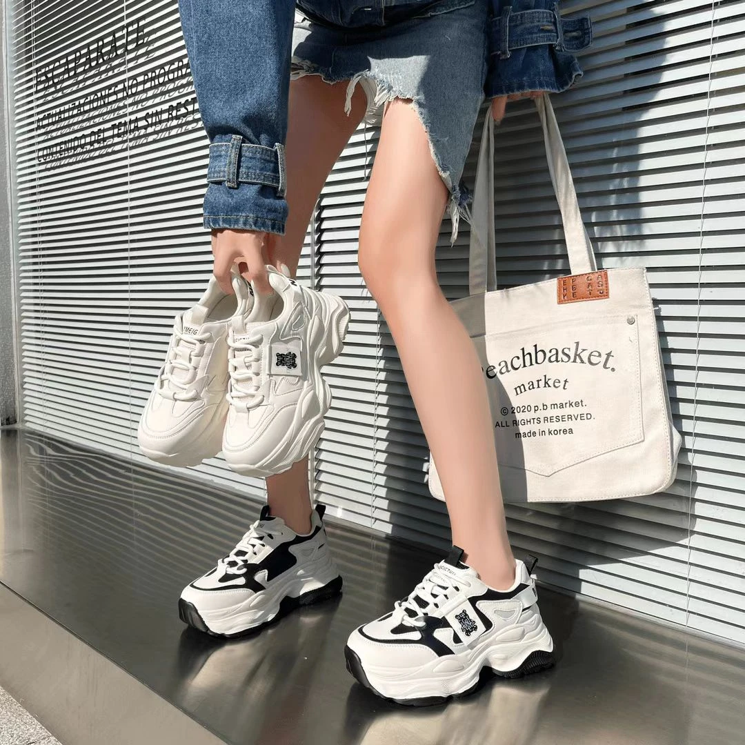 秋季新款轻抛厚底显瘦老爹鞋女532