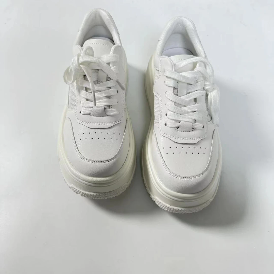 夏季透网厚底松糕小白鞋女357-3