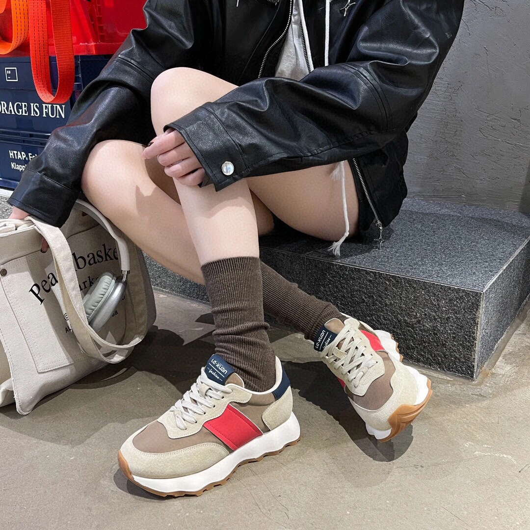 2024新款百搭厚底系带休闲小蛮腰运动鞋2666-10