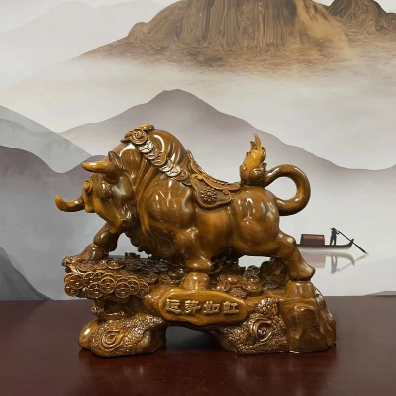 新款招财牛摆件运势如虹（生肖牛）客厅办公室前台装饰品开业礼品