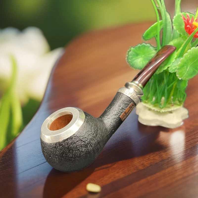 意大利阿斯坦丁石楠木三银军插手工烟斗烟具