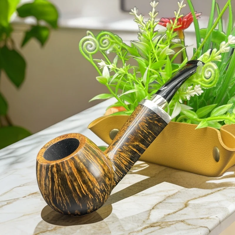 意大利火焰王双银三火焰石楠木手工烟斗